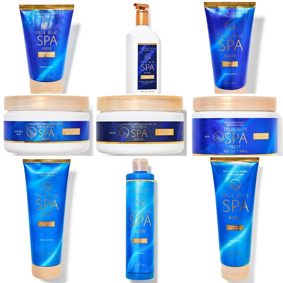 Bath & Body Works True Blue Spa at Home 9 Piece Body Care Set Collection NEW